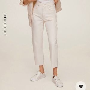 Mango | Balloon Crop Jean | Ecru | Organic Cotton | High Waist | Nonstretchable